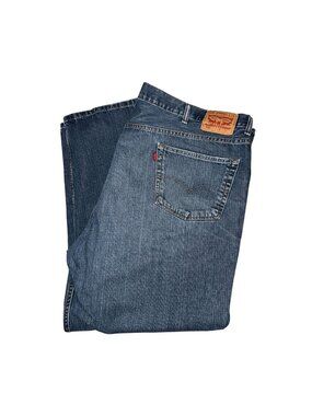 Levis 550 Straight Leg Jeans Mens Big Tall 52 30 Medium Wash Stitched Pockets